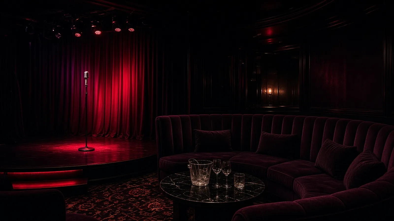 Champagne bottle parade with sparklers at Reign Showclub London